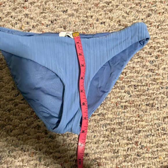 Onia Lily Ribbed Blue Soft Marine Bikini Bottoms- Size Small - Picture 6 of 6